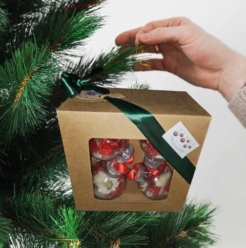 Floral Baubles Shades of Red and White